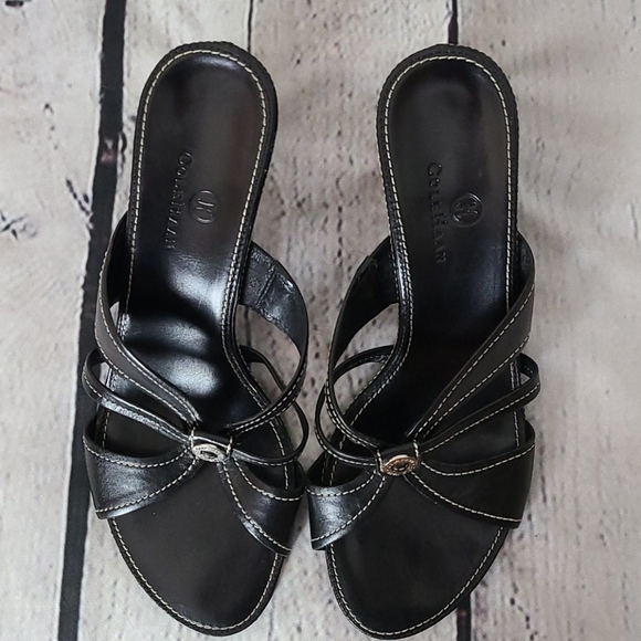 Cole Haan black leather strappy sandals, 9.5 - Picture 2 of 15